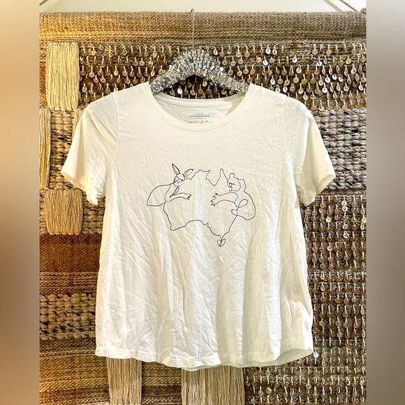 Anthropologie Cassandra Anderson white tee Australia fires benefit - Picture 1 of 5